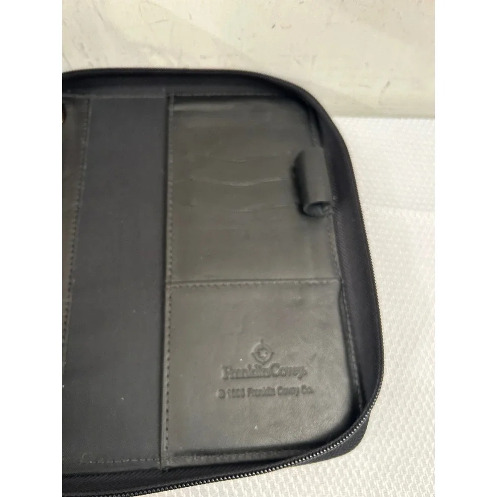 Franklin Covey SpaceMaker Planner Binder Compact Black Nappa Leather Unisex